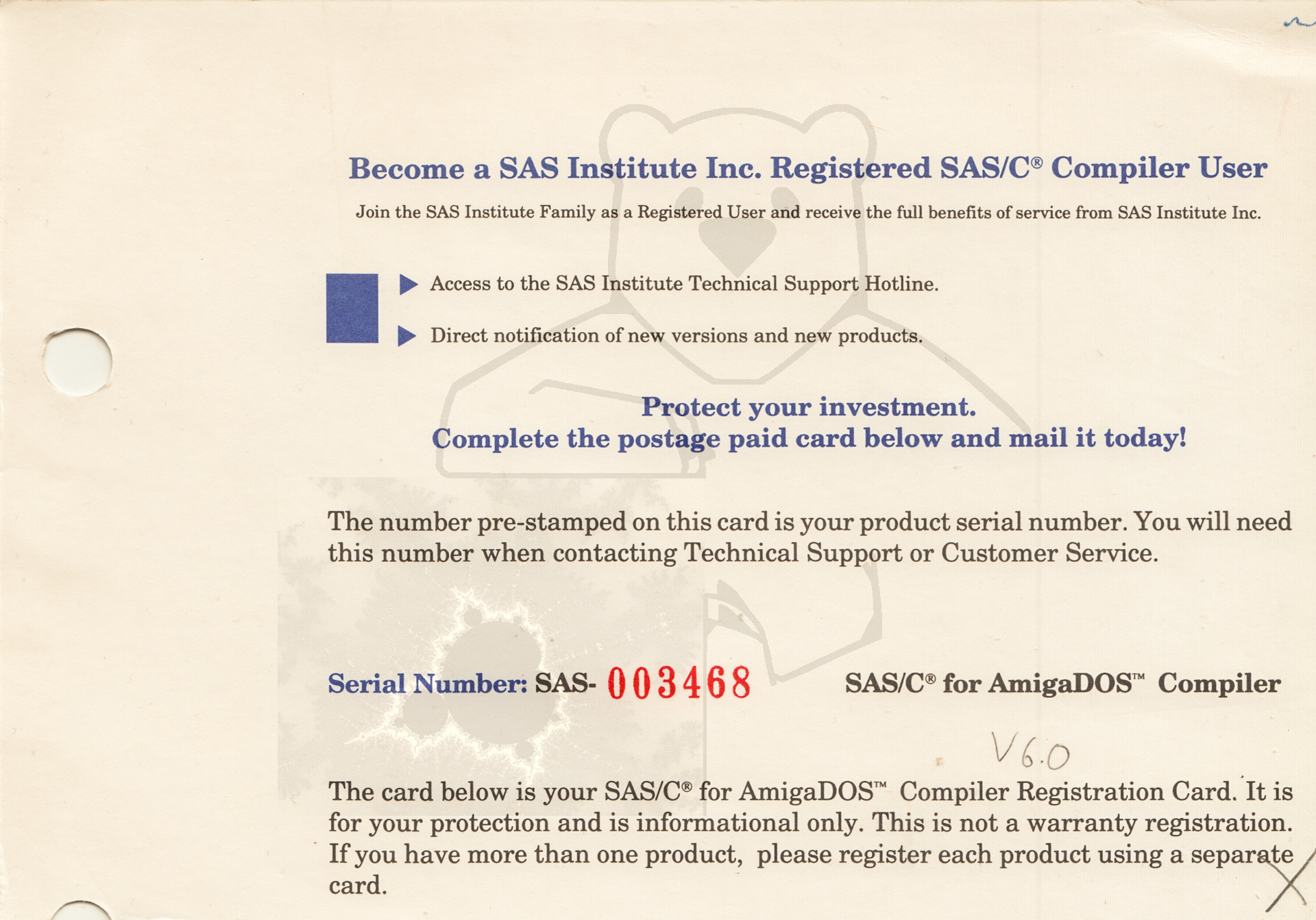 SAS/C (Lattice) - Registrierung